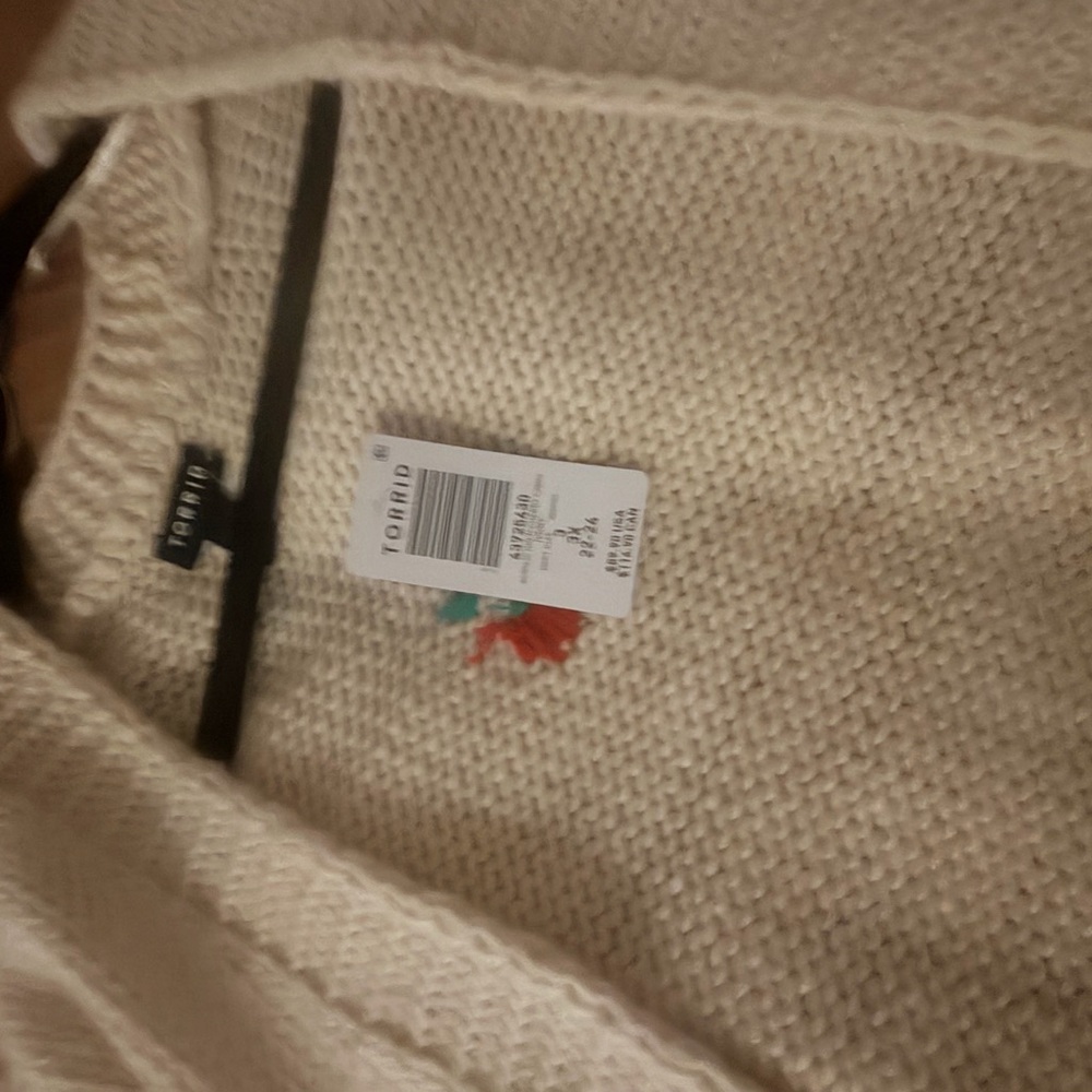 torrid Cream Cardigan with Red Cherry Embroidery - Picture 3 of 4